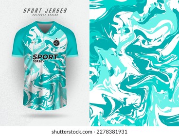 Antecedentes para la camiseta deportiva, la camiseta de fútbol, la camiseta de carreras, el patrón de olas de agua azul-verde.