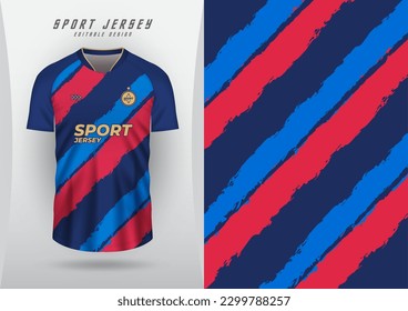 Background for sports jersey, soccer jersey, running jersey, racing jersey, blue and red oblique pattern.