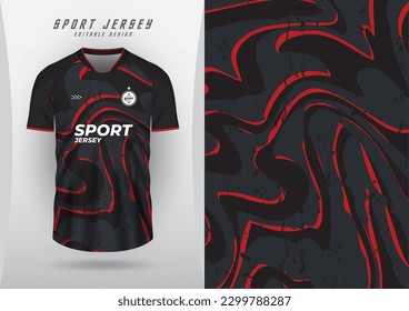 Background for sports jersey, soccer jersey, running jersey, racing jersey, black and red with red pattern.