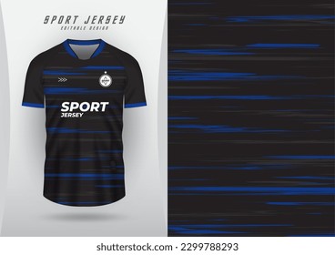 Antecedentes para la camiseta deportiva, la camiseta de fútbol, la camiseta de carreras, el negro con rayas azules.