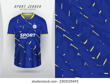 Antecedentes para la camiseta deportiva, la camiseta de fútbol, la camiseta de carreras, el triángulo azul y amarillo.