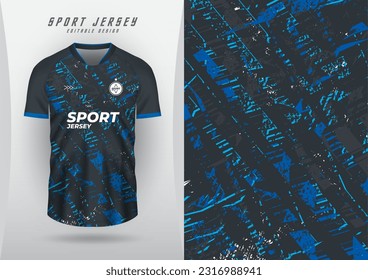 Background for sports jersey, soccer jersey, running jersey, racing jersey, pattern, blue grunge, black tones.
