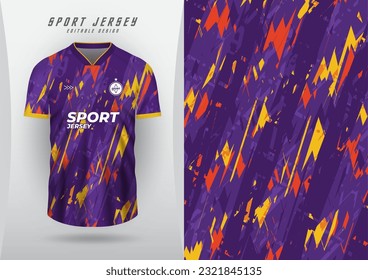 Background for sports jersey, soccer jersey, running jersey, racing jersey, purple and orange-yellow pattern.