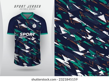 Background for sports jersey, soccer jersey, running jersey, racing jersey, green and navy triangles.