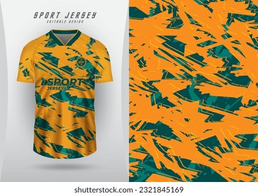 Background for sports jersey, soccer jersey, running jersey, racing jersey, green and yellow leaf grunge pattern.