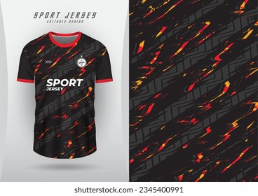 Background for sports jersey, soccer jersey, running jersey, racing jersey, pattern, zigzag stripes, black and red yellow.