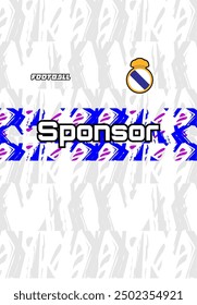 Background for sports jersey, soccer jersey, running jersey, racing jersey, blue white with blue pattern.