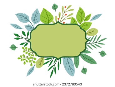 Background of sprigs with green leaves. Decorative natural plants.