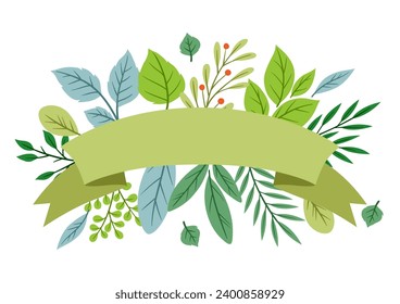 Background of sprigs with green leaves. Decorative natural plants.