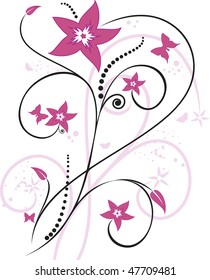 background with the spring flowers and the butterfly