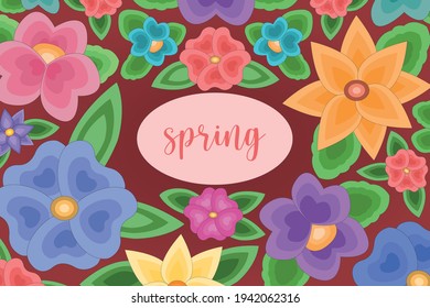 Background. Spring mexican floral embroidery.