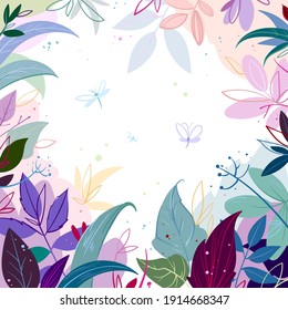 Hintergrundfeder, Ort für Inschriften, Blätter, Blumen, Sommer