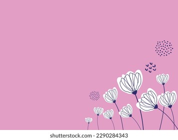 Background from spring or summer flowers for design with place for your text for greeting cards, invitation etc. Vector illustration