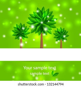 background spring tree with green petals