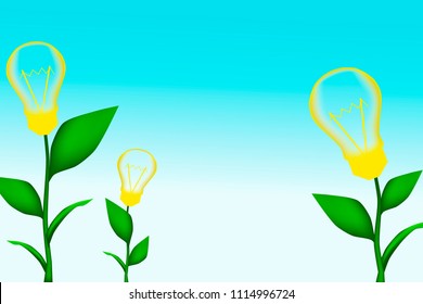 Background. Sprout light bulb, concept ideas, vector illustration for your design 
in realistic style.
