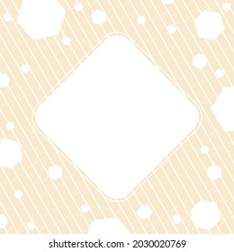 Background with a square in the center for text, photography or illustration, and hexagons for congratulations, cards, banners and creative designs. Flat style