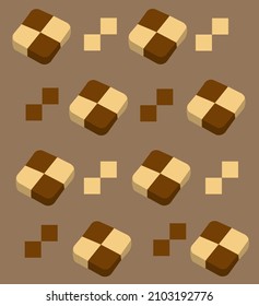 Fondo de las cookies cuadradas en un fondo oscuro. El concepto de comida y dulces. Para logos y banners. Ilustración vectorial.
