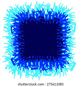 Background of a square with fans 