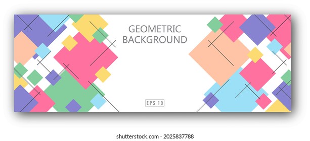 Background with a square frame in the center with place for text, photography or illustration, and bubbles around for congratulations, cards, banners and creative designs. Flat style