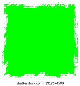 Background square of green paint. The texture is solid for text. Grunge style template for logo, icon, poster, label