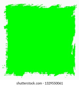 Background square of green paint. The texture is solid for text. Grunge style template for logo, icon, poster, label