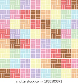 Background of square patterns in colorful graphic design.
