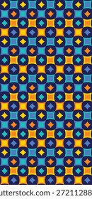 Fundo quadrado sem costura padrão colorido. Formas de diamante mosaico motif
