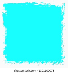 Background square of turquoise paint. The texture is solid for text. Grunge style template for logo, icon, poster, label