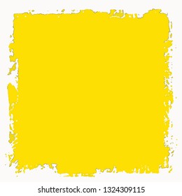 Background square of yellow paint. The texture is solid for text. Grunge style template for logo, icon, poster, label