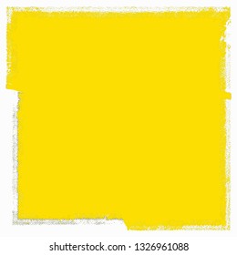 Background square of yellow paint. The texture is solid for text. Grunge style template for logo, icon, poster, label