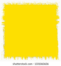 Background square of yellow paint. The texture is solid for text. Grunge style template for logo, icon, poster, label