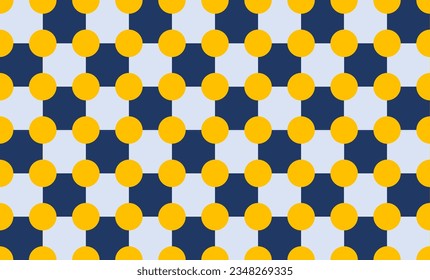 fondo con cuadrados, cruz azul con amarillo cuadrado y repetición de puntos patrón transparente diseño de imagen repleto para impresión de tela o papel tapiz
