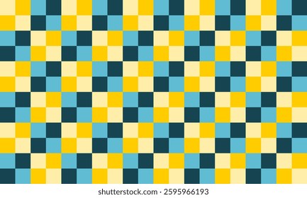 background with squares, blue gray and yellow plaid, block pattern with seamless repeat style, replete image design for fabric printing, checkerboard