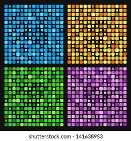Background of the squares of blue, purple, yellow and green colors