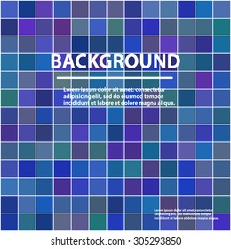 Background with squares, dark blue or violet tint, pixels, vector.
