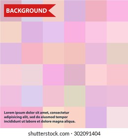 Background with squares, light rose tint, vector.