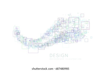 Background of the squares in a modern style.