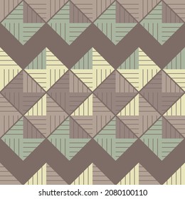 Fondo de cuadrados. Un mosaico de figuras geométricas a rayas. Patrón sin foco. Diseño con eclosión manual. Textil. Ornamento étnico de boho. Ilustración vectorial para diseño web o impresión.