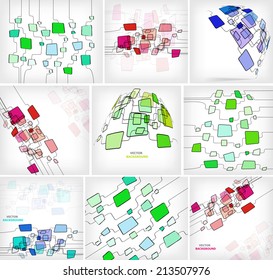Background with squares set - Abstract vector illustration