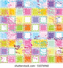 Background with squares and stars