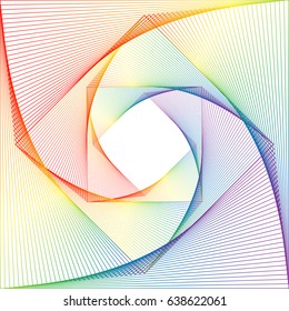 Background from the squares twirled in a spiral. Vector illustration EPS10