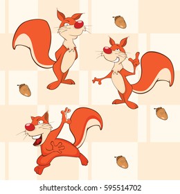A background with squirrels. Vector seamless pattern 
