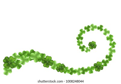 Background for St. Patrick's day with clover leaves. Vector illustration with copy space for template design.