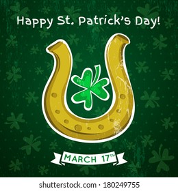 background for St. Patrick's Day with horseshoe