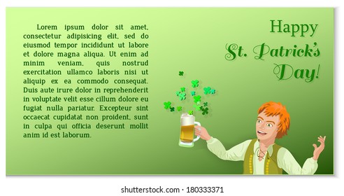 background for St. Patrick`s Day with leprechaun
