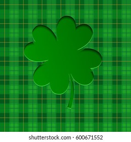 Background for St. Patrick's Day with lucky clovers. Vector illustration.