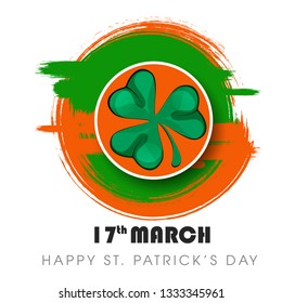 Background for St. Patrick's. Vector illustration for design with flag color. flag color on white background. Irish symbols of the holiday. There is space for text. - Vector