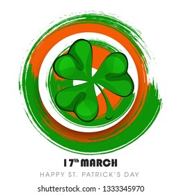 Background for St. Patrick's. Vector illustration for design with flag color. flag color on white background. Irish symbols of the holiday. There is space for text. - Vector