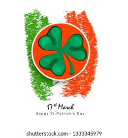 Background for St. Patrick's. Vector illustration for design with flag color. flag color on white background. Irish symbols of the holiday. There is space for text. - Vector