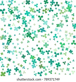 Background for St. Patrick's. Vector illustration for design with clover. Clover isolated on white background. Irish symbols of the holiday. There is room for text.